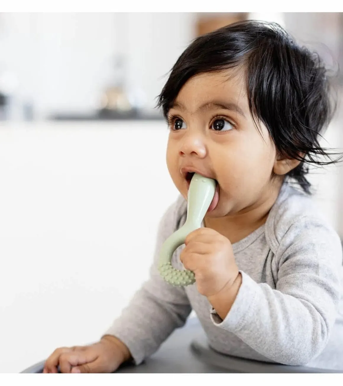 EZPZ Infant Bundle - First Foods Set + Oral Development Tools - Sage
