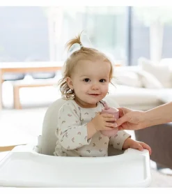 EZPZ Toddler Bundle - Mini Feeding Set + Mini Cup and Straw Training System - Blush