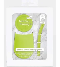 EZPZ Toddler Bundle - Mini Feeding Set + Mini Cup and Straw Training System - Lime