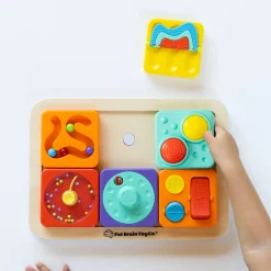 Fat Brain Toys PlayTab Tiles - Gear Works & Squeaky Reveal Sensory Set (Set 4)