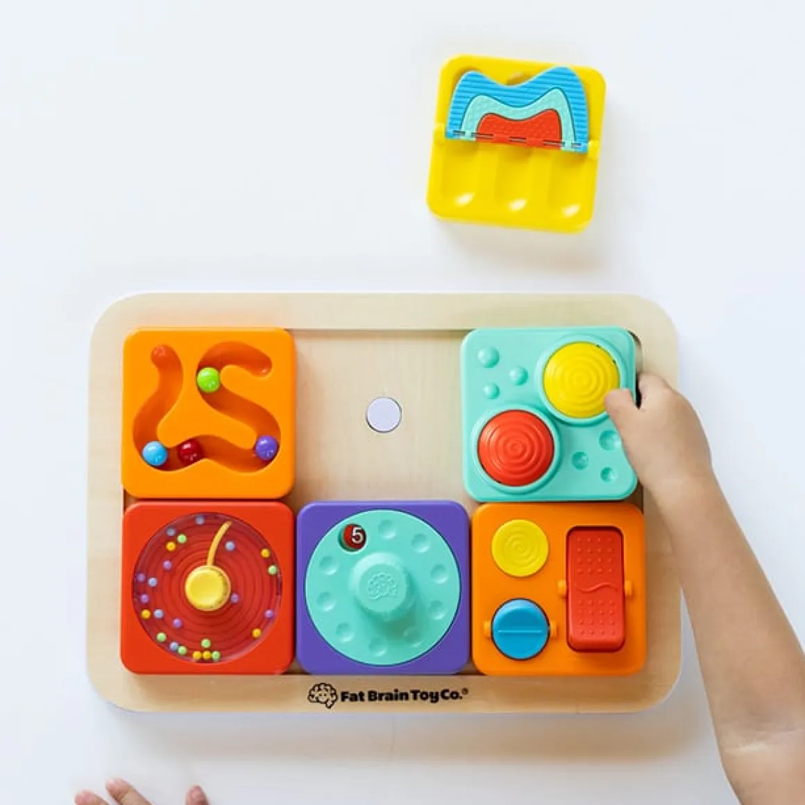 Fat Brain Toys PlayTab Tiles - Threads, Teeter-Totter & Keyboard Sensory Set (Set 5)