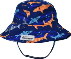 Flap Happy UPF50+ Bucket Sun Hat, Large (12-24m) - Artsy Sharks