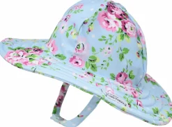 Flap Happy UPF50+ Summer Splash Swim Hat, Small (3-6m) - Blue Country Floral