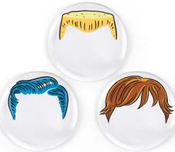Fred & Friends Boy's Hairstyle Dinner Plates, Set of 3