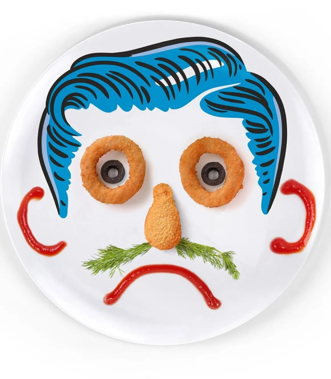 Fred & Friends Boy's Hairstyle Dinner Plates, Set of 3