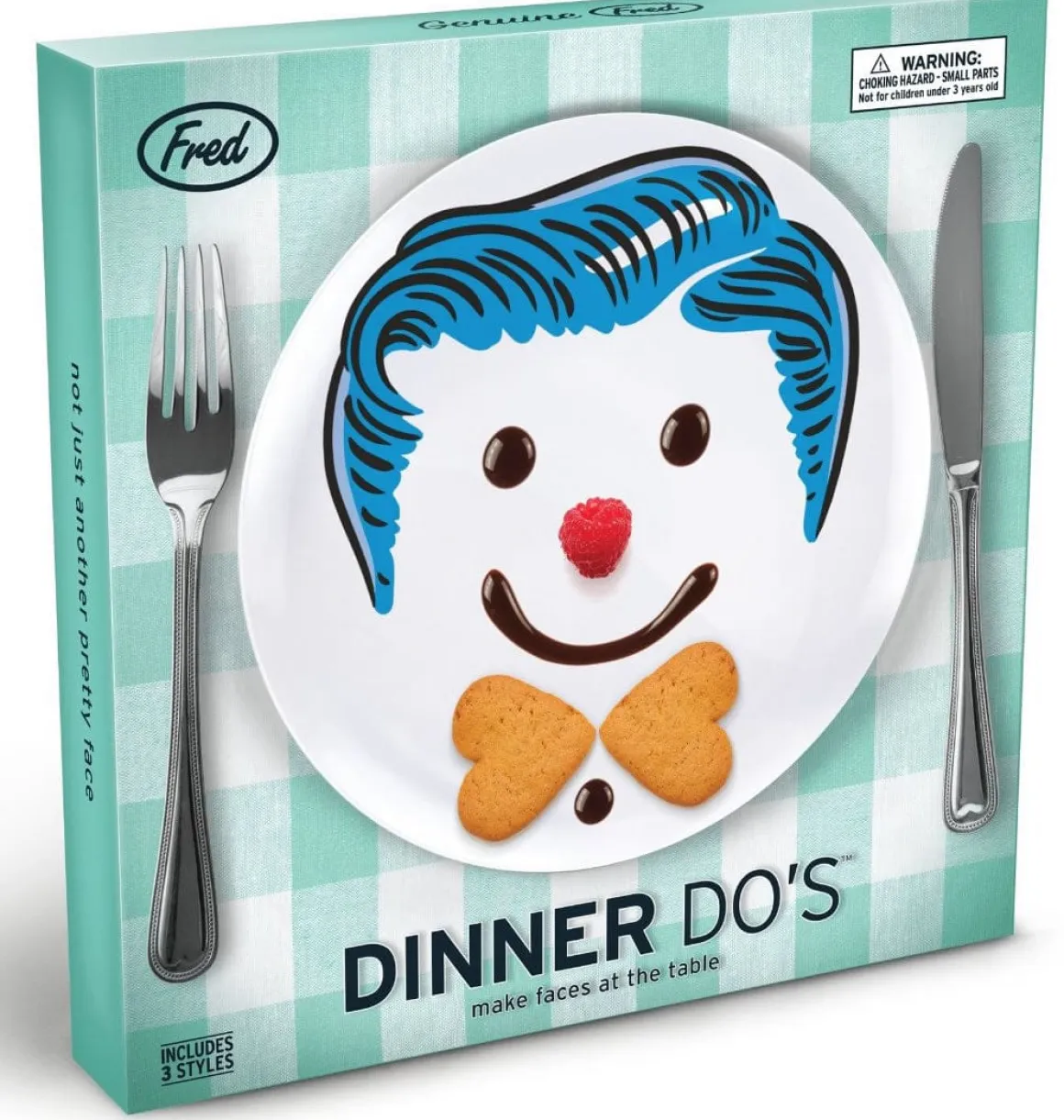 Fred & Friends Boy's Hairstyle Dinner Plates, Set of 3