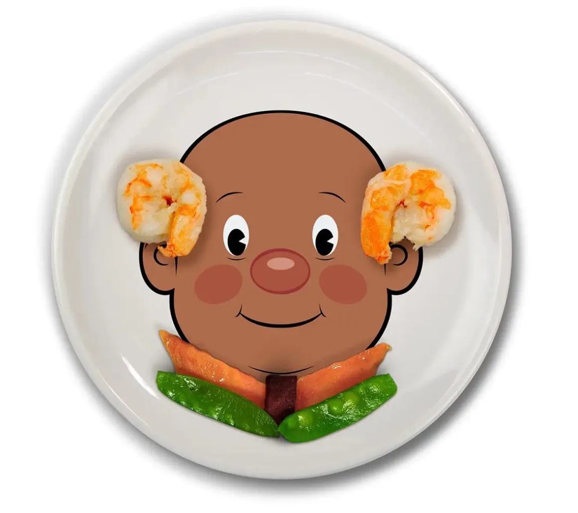 Fred & Friends Food Face Plate - Mr. Food - Brown
