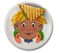 Fred & Friends Food Face Plate - Ms. Food Face - Brown