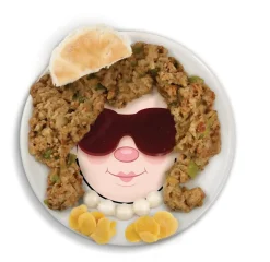 Fred & Friends Food Face Plate - Ms. Food Face - Peach