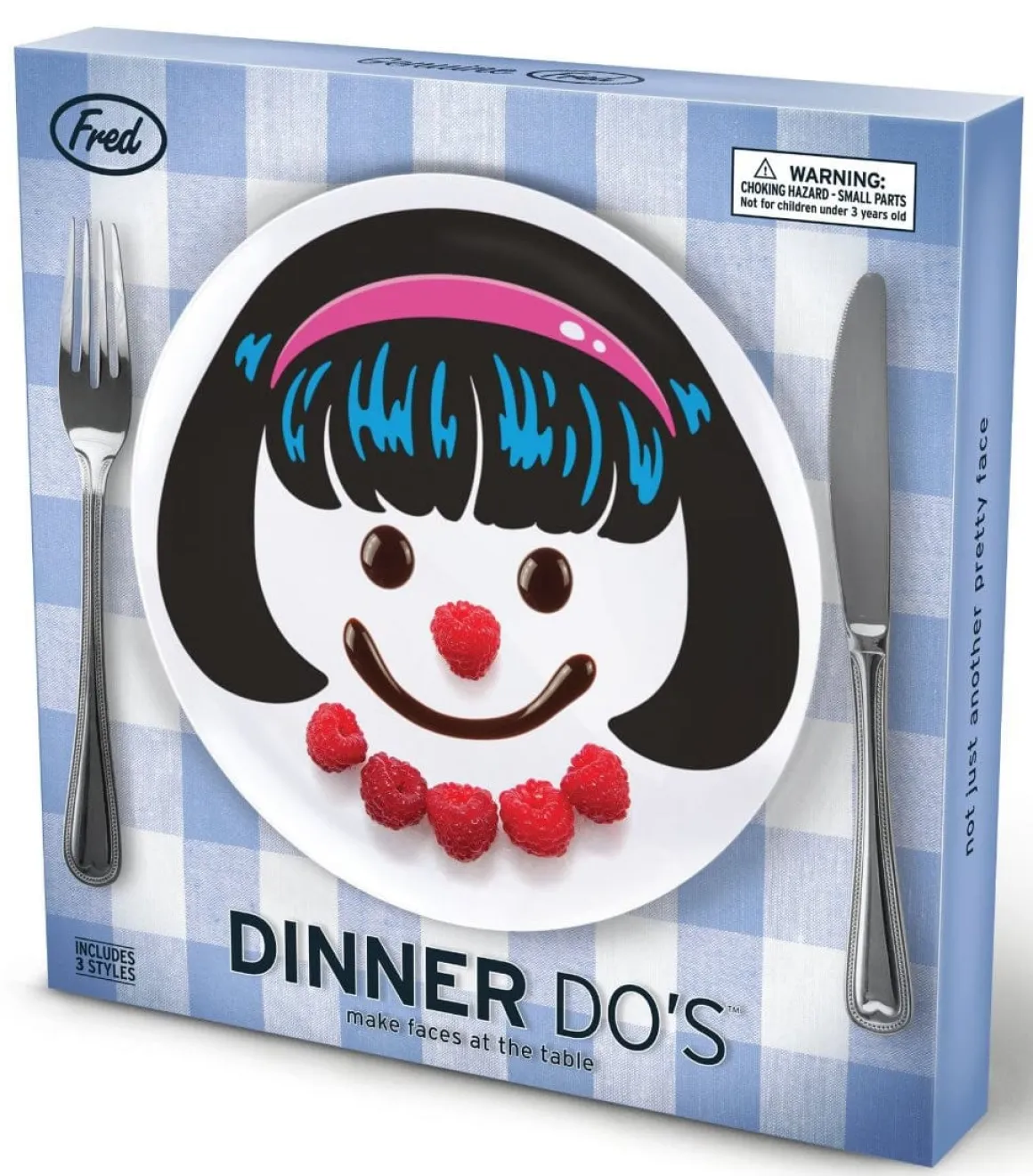 Fred & Friends Girl's Hairstyle Dinner Plates, Set of 3