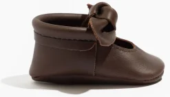 Freshly Picked Knotted Bow Moccasins, Size 2 - Espresso