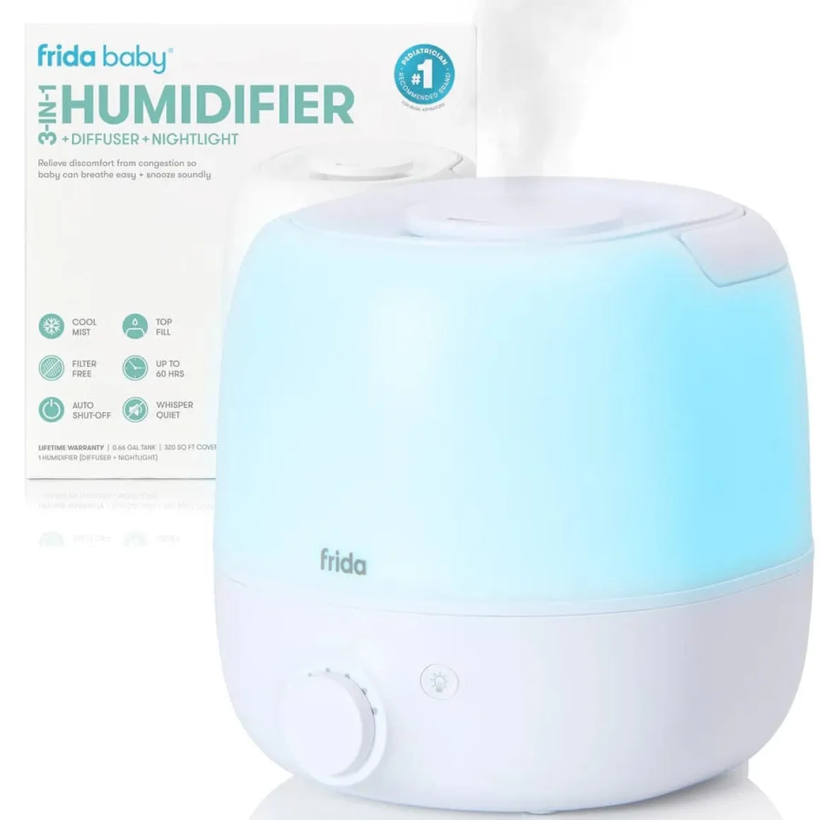 FridaBaby BreatheFrida 3-in-1 Humidifier, Diffuser + Nightlight