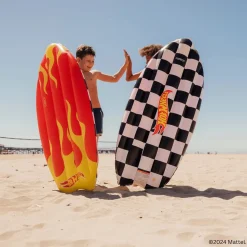 FUNBOY X Hot Wheels Checkered Flame Reversible Surfboard Pool Float