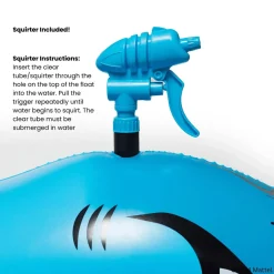 FUNBOY X Hot Wheels Kids Sharkruiser Pool Float w/ Water Squirter