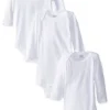 Gerber White 3 Pack Long Sleeve Onesies 6-9 Months