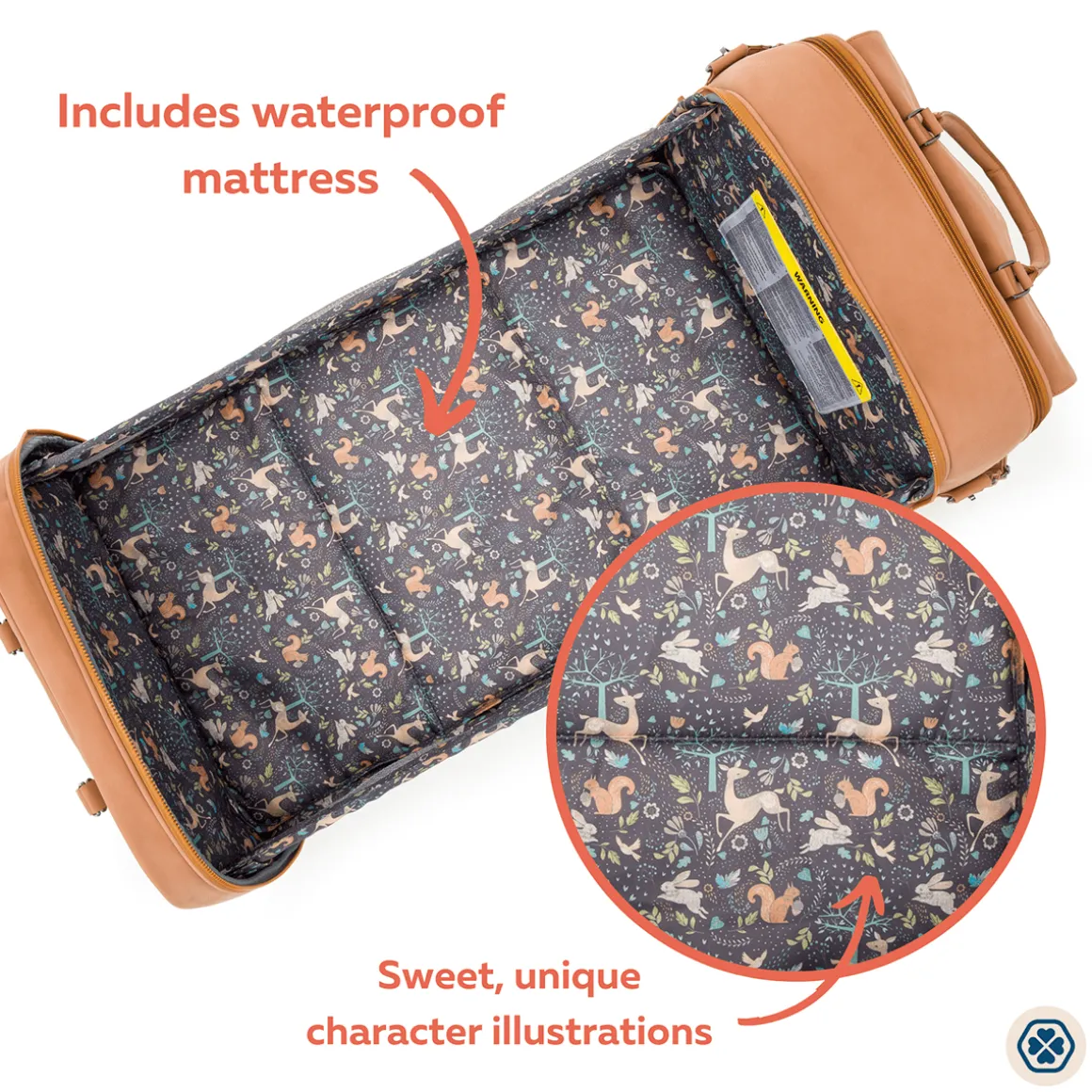 Gladly Family Pod Diaper Bag Changing Station + Travel Cot - Porcini Tan