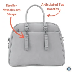 Gladly Family Pod Diaper Bag Changing Station + Travel Cot - Whisper Gray