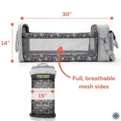 Gladly Family Pod Diaper Bag Changing Station + Travel Cot - Whisper Gray