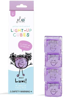 Glo Pals Light Up Cube Bath Toys - Lumi (Purple)