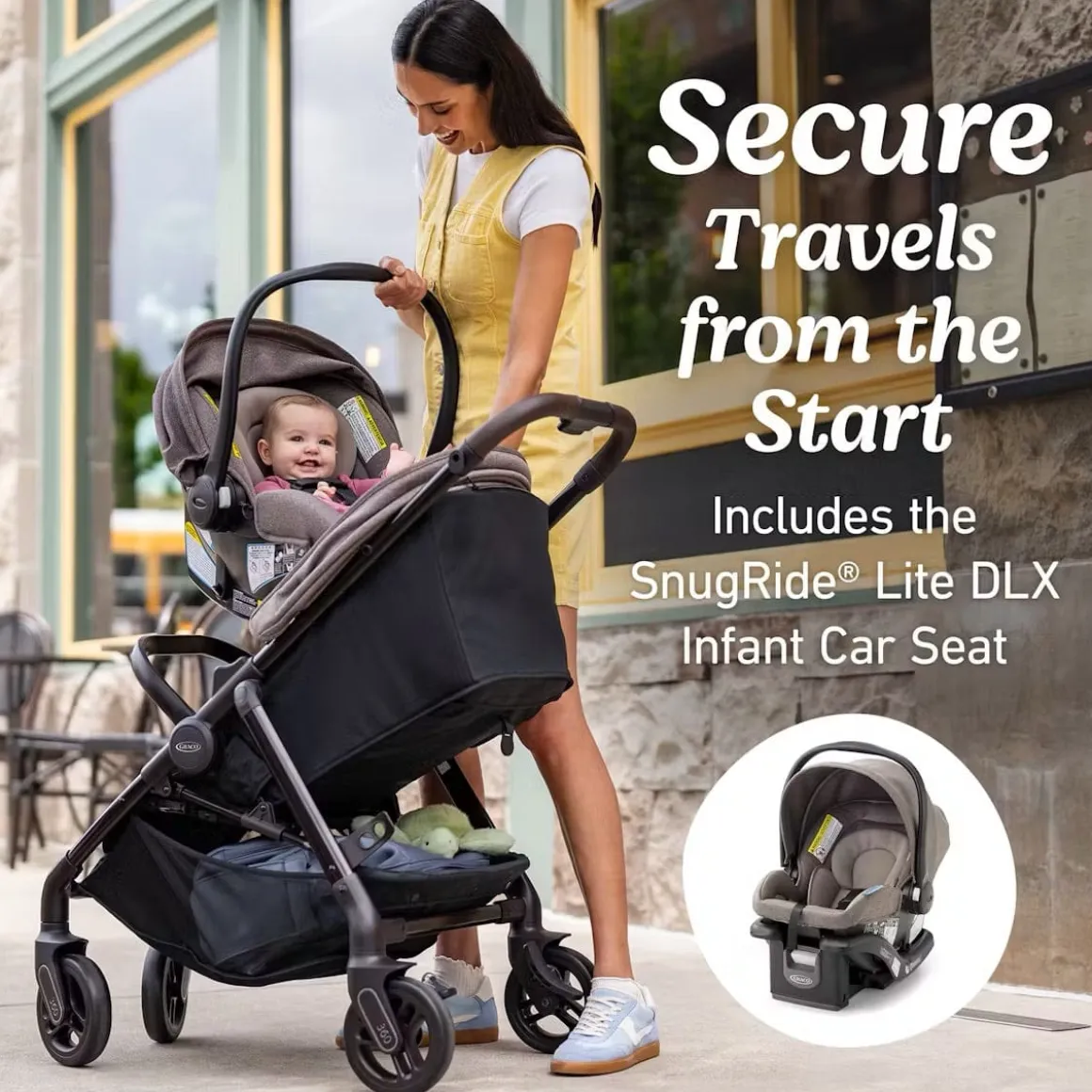 Graco Merge + SnugRide Lite DLX Travel System - Sable