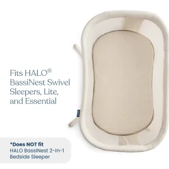 HALO BassiNest 100% Organic Cotton Muslin Fitted Sheet (2-pack) - Oat
