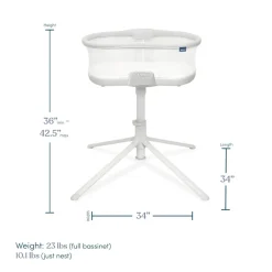 HALO BassiNest Soothing Swivel Sleeper 3.0 Bassinet - Grey