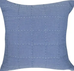 Hello Spud Decorative Pillow with Stuffer - Box Quilt Blue