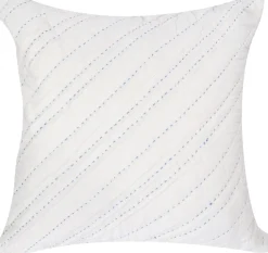 Hello Spud Decorative Pillow with Stuffer - Diagonal Pintuck Blue