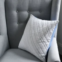 Hello Spud Decorative Pillow with Stuffer - Diagonal Pintuck Blue