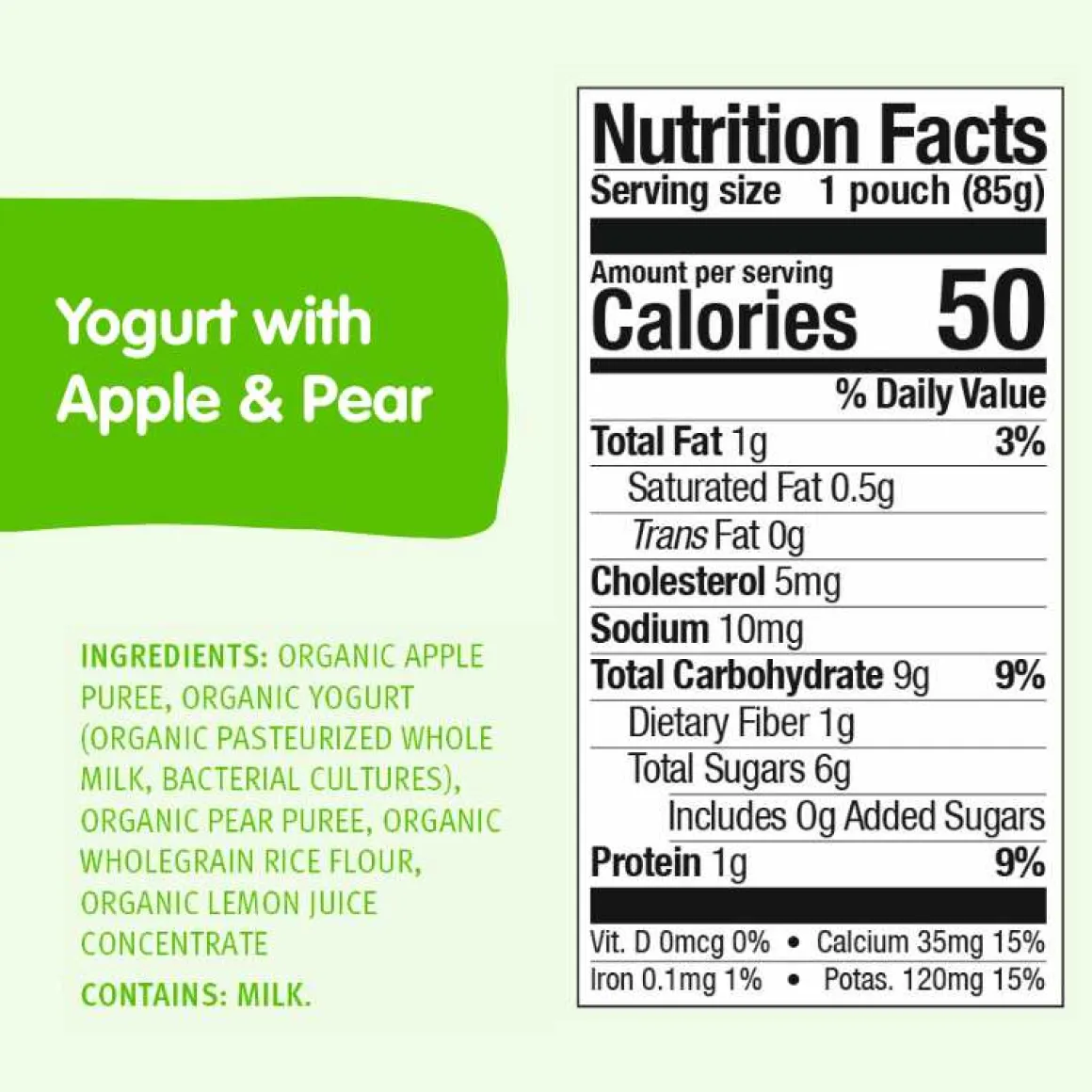 Holle Organic Apple & Pear Yogurt Pouches