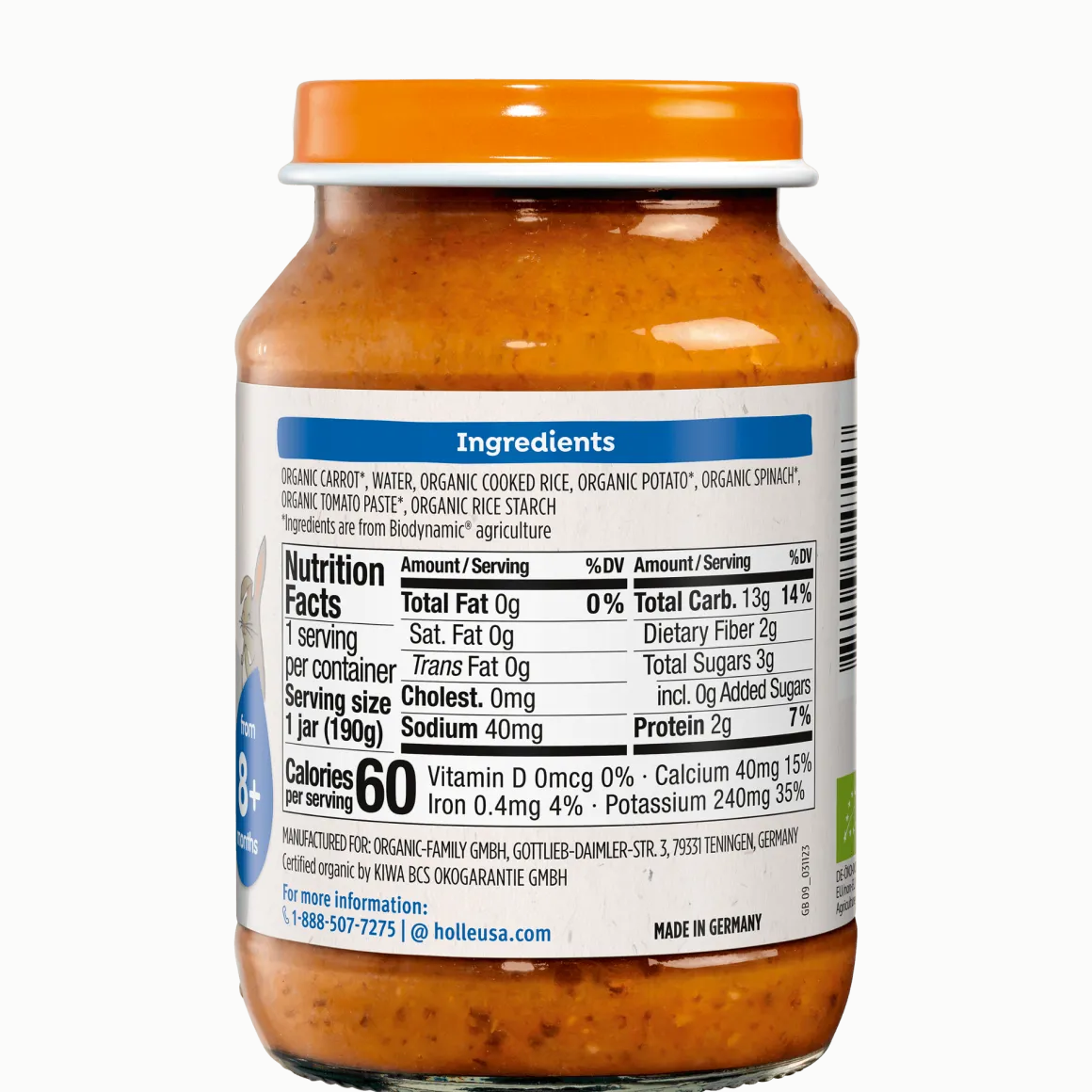 Holle Organic Baby Food Jar - Veggie Risotto - 12 Jars