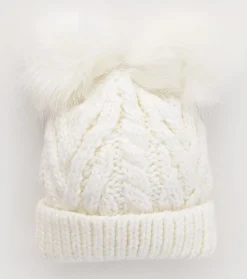 Huggalugs Fluffer Beanie Hat - Winter White, X-Small (Newborn)