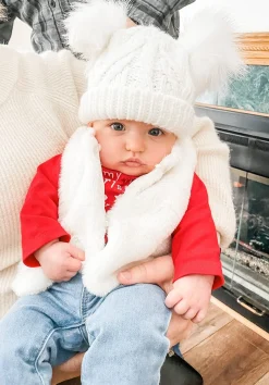 Huggalugs Fluffer Beanie Hat - Winter White, X-Small (Newborn)