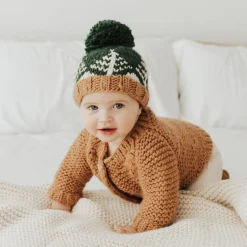Huggalugs Forest Knit Beanie Hat - Loden, Large (2-6 years)