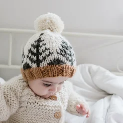 Huggalugs Forest Knit Beanie Hat - Natural, Medium (6-24 months)