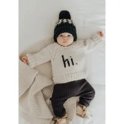 Huggalugs hi. Crew Neck Sweater - Black, 18-24 months