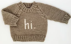Huggalugs hi. Crew Neck Sweater - Pebble, 12-18 months