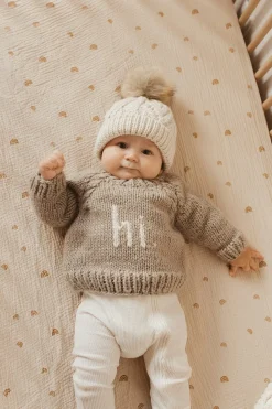Huggalugs hi. Crew Neck Sweater - Pebble, 6-12 months