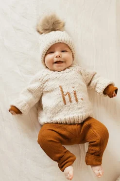 Huggalugs hi. Crew Neck Sweater - Pecan, 12-18 months