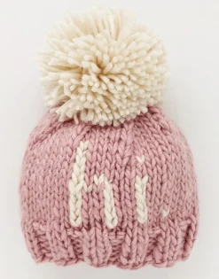 Huggalugs hi. Hand Knit Beanie Hat - Rosy, Large (2-6 years)