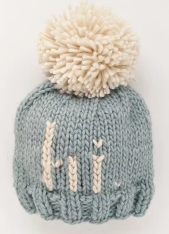 Huggalugs hi. Hand Knit Beanie Hat - Surf Blue, Small (0-6 months)