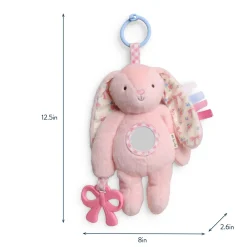 Itzy Ritzy Pink Bunny Bitzy Traveler Plush Toy
