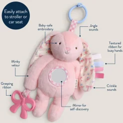Itzy Ritzy Pink Bunny Bitzy Traveler Plush Toy