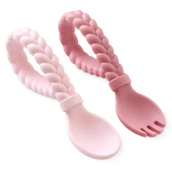 Itzy Ritzy Sweetie Spoons Looped Spoon and Fork Set - Pink