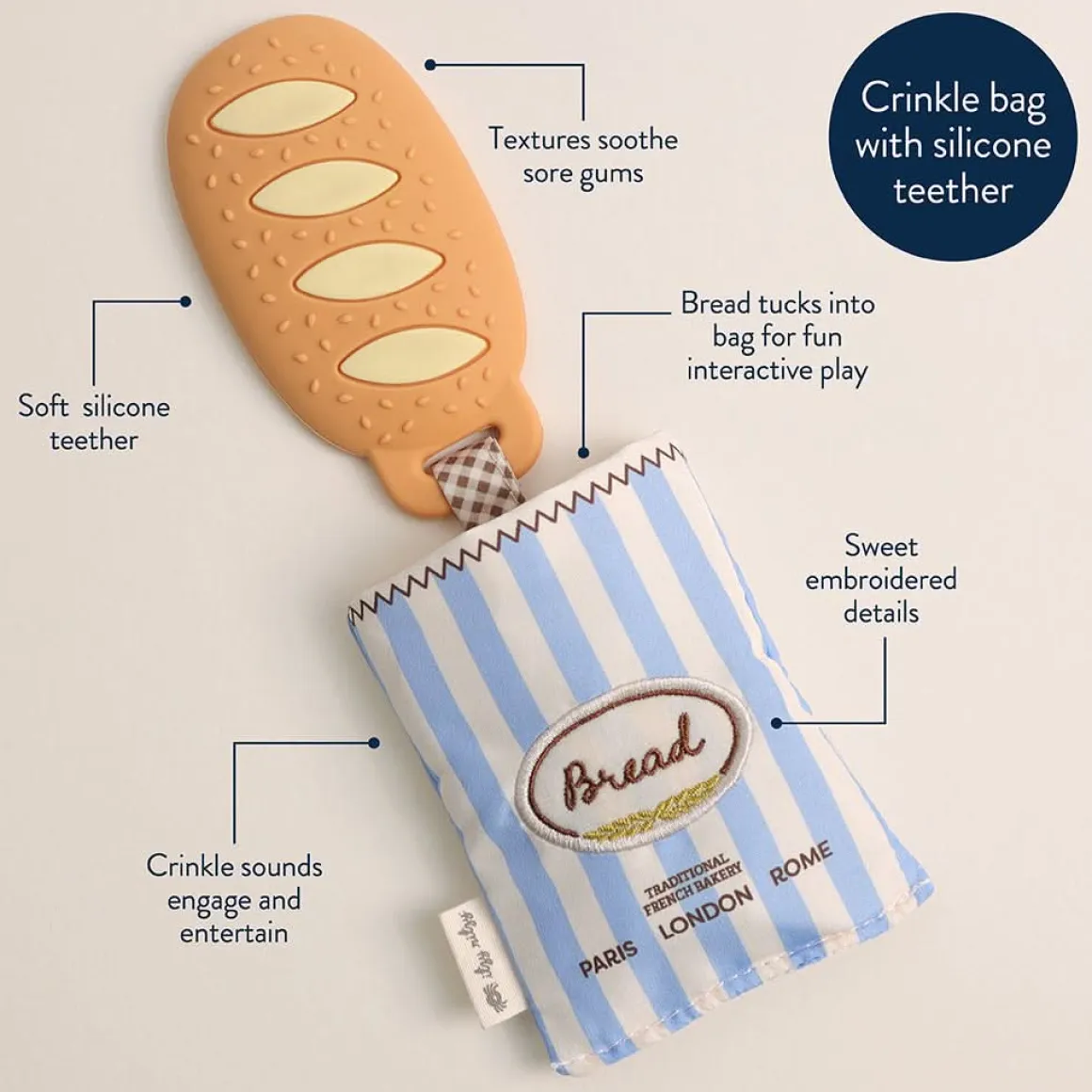 Itzy Ritzy Teensy Crinkle - Baguette