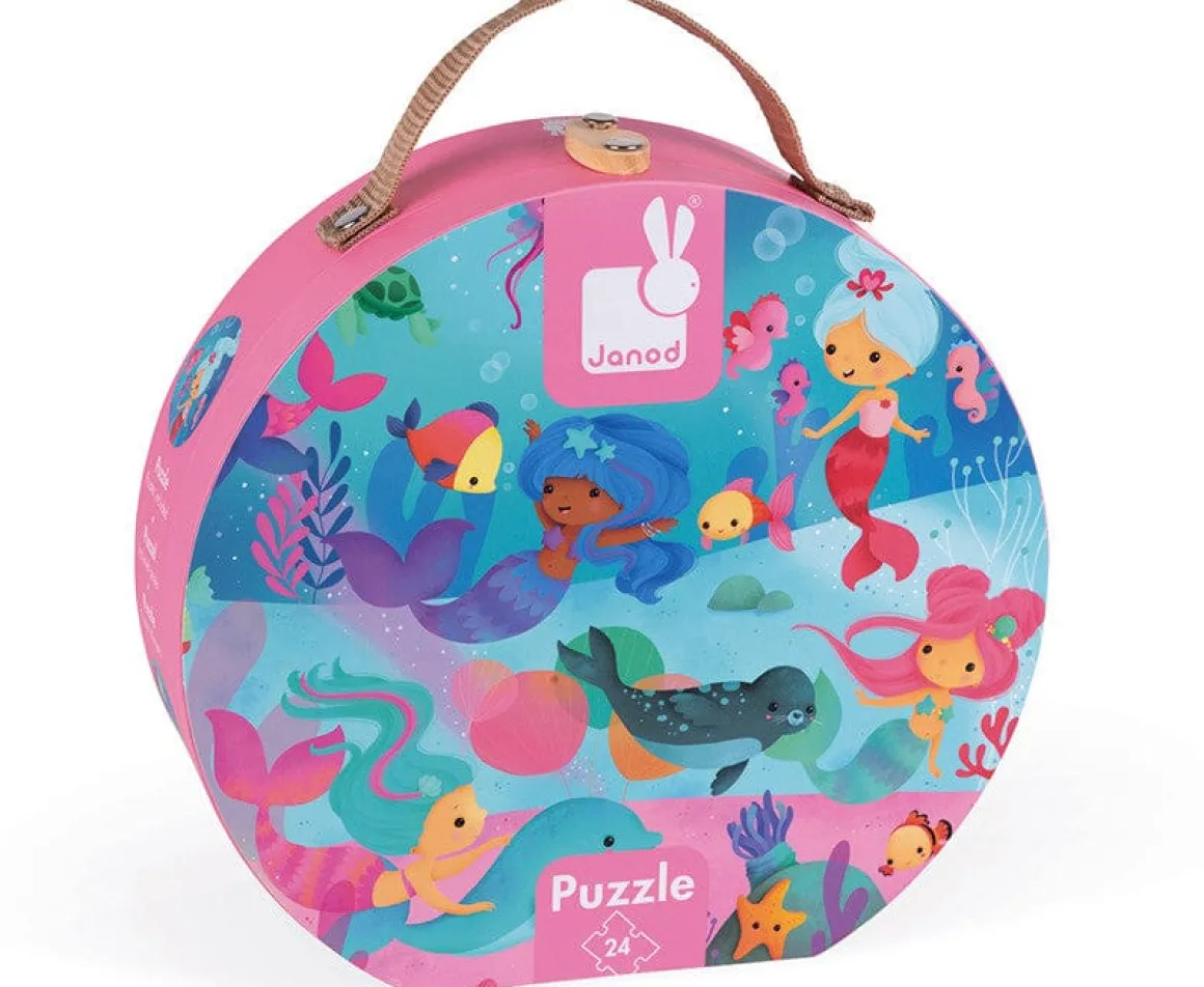 Janod Hat Box Puzzle - Mermaids (24 Pcs)