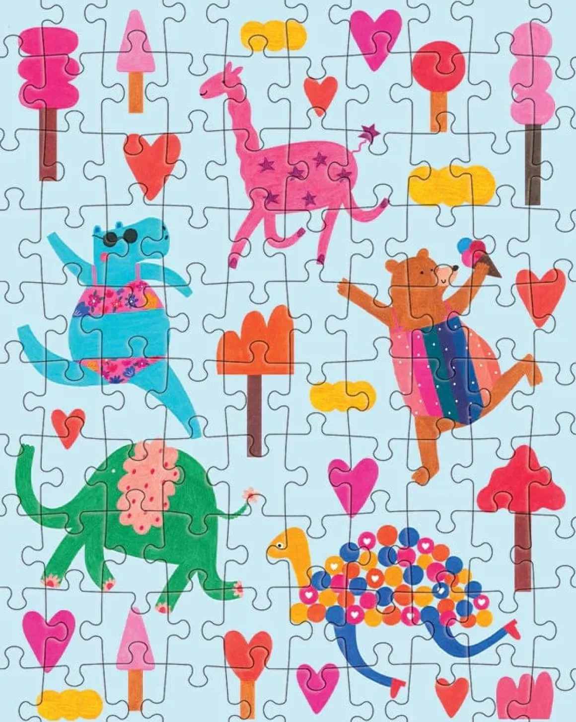Jiggy Junior 100pc Puzzle - Dancing Animals by Archita Khosla