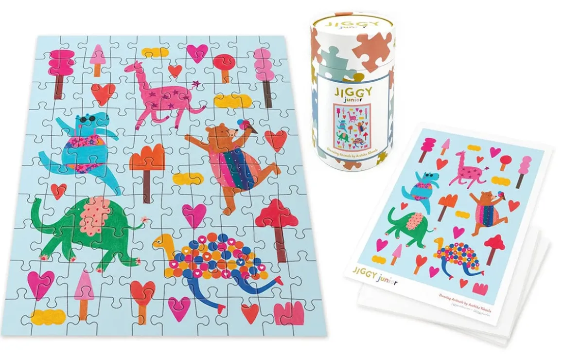 Jiggy Junior 100pc Puzzle - Dancing Animals by Archita Khosla