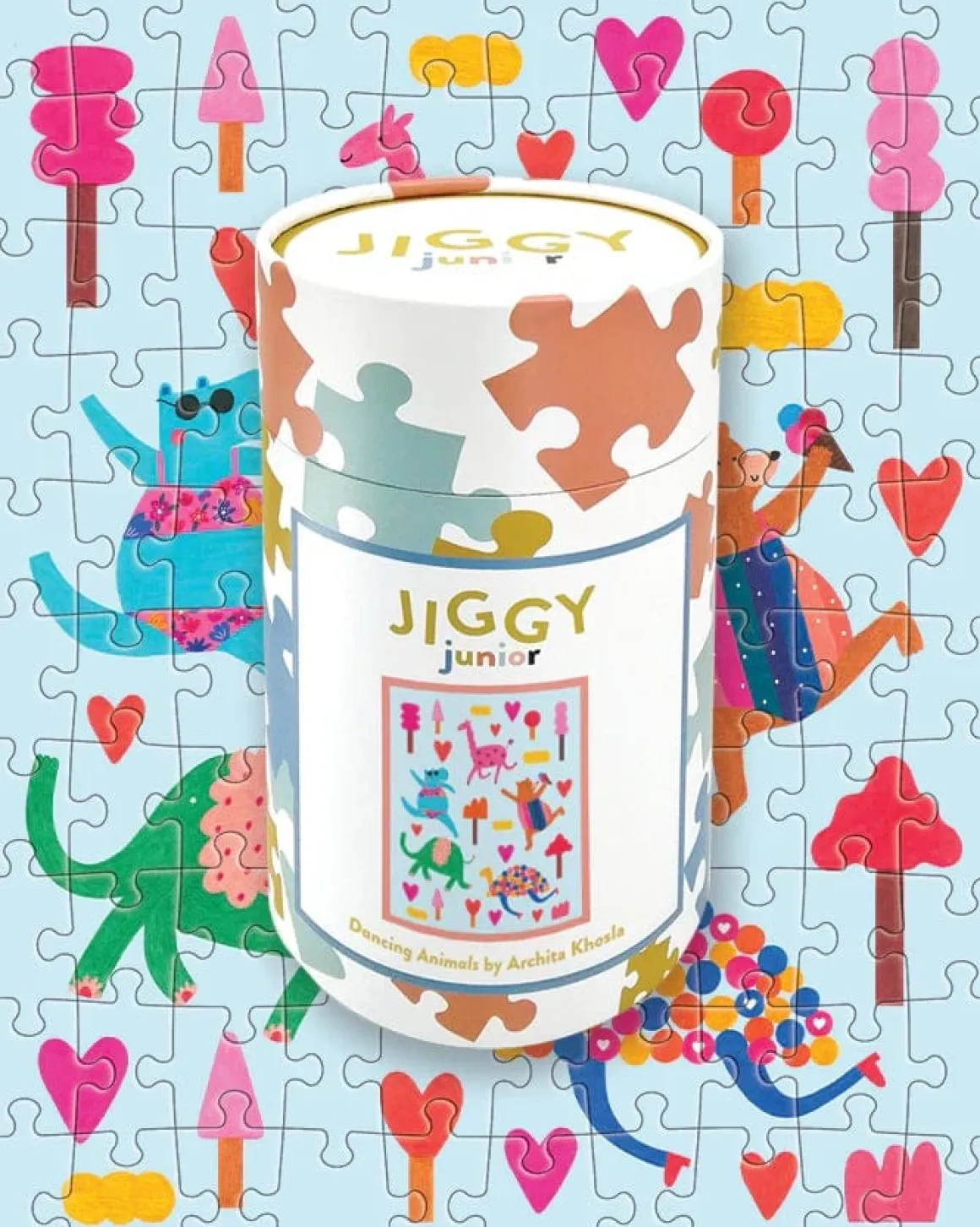 Jiggy Junior 100pc Puzzle - Dancing Animals by Archita Khosla
