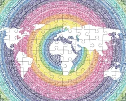 Jiggy Junior 100pc Puzzle - Rainbow Mandala World Map by Farah Brightart